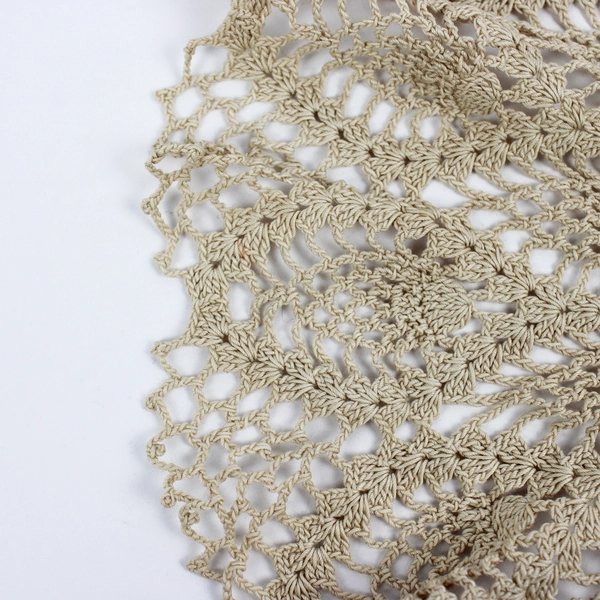 Lot of 2 Handmade Doilies Brown Oval