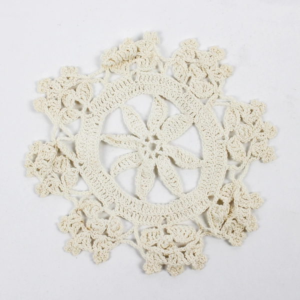 Lot of 3 Vintage Round 6" Hand Crocheted Lace Doilies White Matching Pattern 