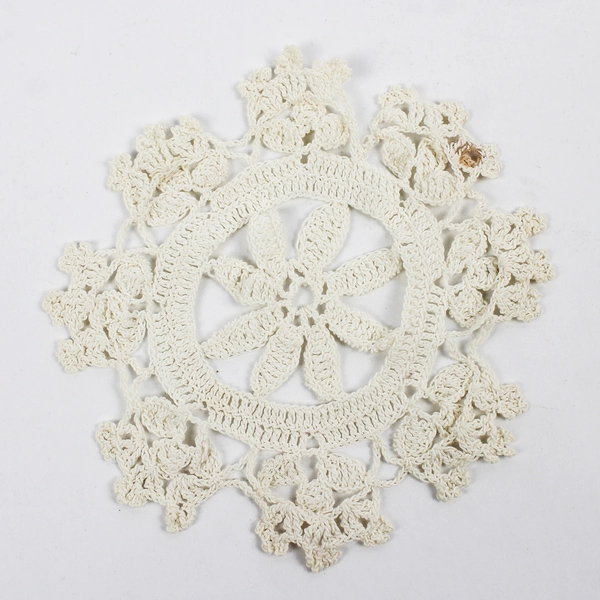 Lot of 3 Vintage Round 6" Hand Crocheted Lace Doilies White Matching Pattern 