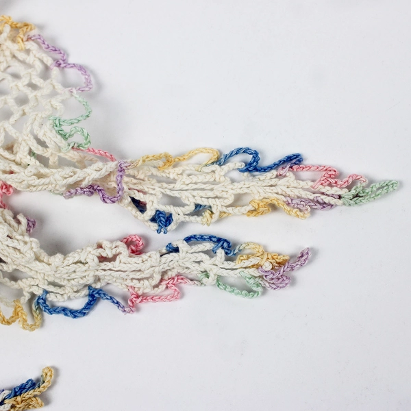 Set of 2 Vintage Hand Crocheted Variegated Pastel Doilies 8"