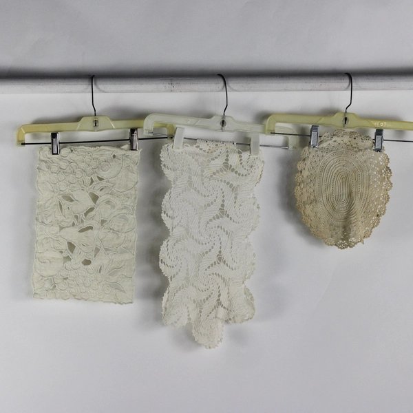 13 Pc Lot Vintage Off-White Crocheted Table Linens Upcycling Crafting