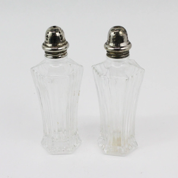 Mikasa Diamond Fire Salt and Pepper Clear Shakers 6" Tall