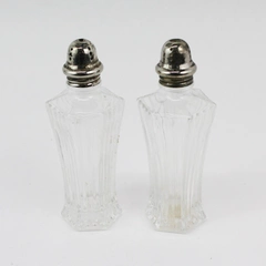 Mikasa Diamond Fire Salt and Pepper Clear Shakers 6" Tall