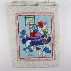 Handmade Smurfs Child Blanket White Multicolor Quilted Blanket