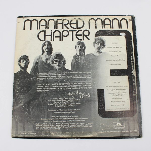 Vintage Manfred Mann Chapter 3 Album LP 1969 Polydor Records 24-4013