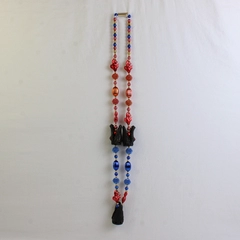 VTG 2000 Mardi Gras Zone Multicolor Alligator Plastic Beaded Necklace 25"