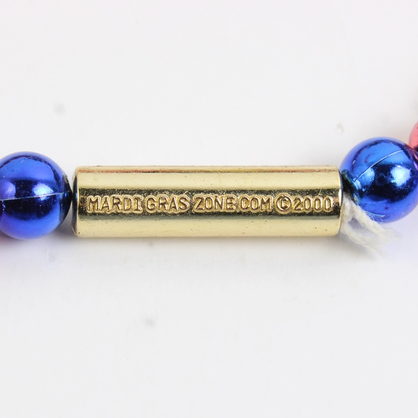 VTG 2000 Mardi Gras Zone Multicolor Alligator Plastic Beaded Necklace 25"