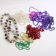 Lot of 11 Plastic Beaded Mardi Gras Necklaces Varied Colors