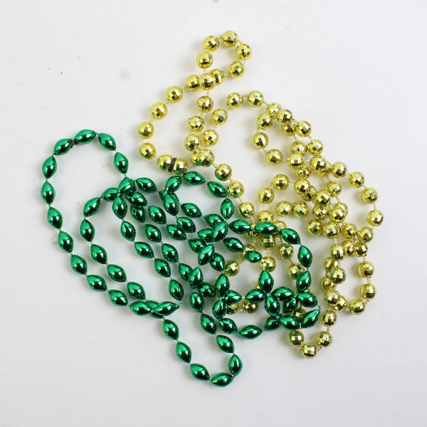 Lot of 11 Plastic Beaded Mardi Gras Necklaces Varied Colors