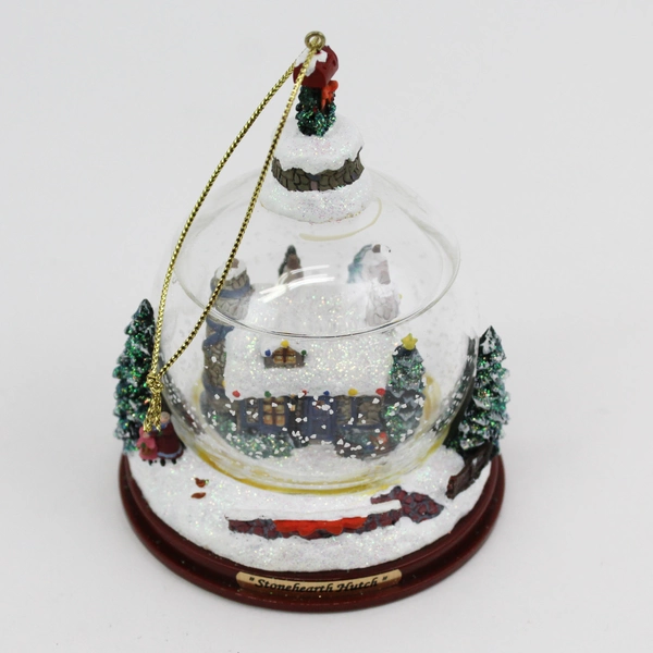 2002 Thomas Kinkade Winter Places Snow Globes Set 4 St Nicholas Church w/ COA