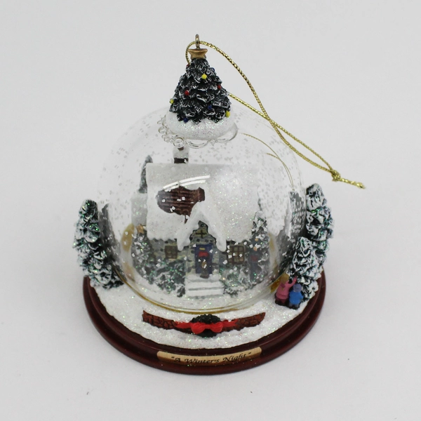 2002 Thomas Kinkade Winter Places Snow Globes Set 5 A Winter's Night w/ COA