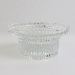 Indiana Glass Clear Ribbed Reversible Pillar Taper Candle Holder