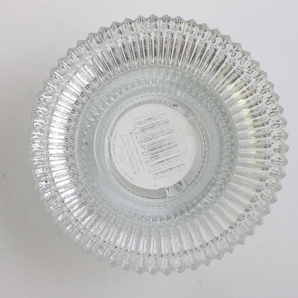 Indiana Glass Clear Ribbed Reversible Pillar Taper Candle Holder