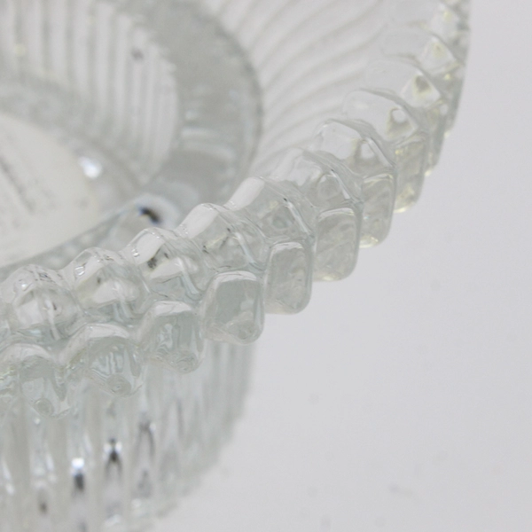 Indiana Glass Clear Ribbed Reversible Pillar Taper Candle Holder