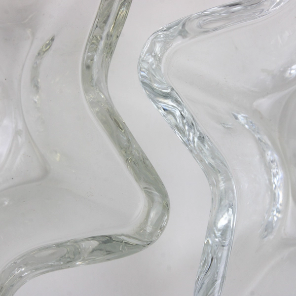 Set of 2 Clear Glass Star-Shaped Taper Candle Holders