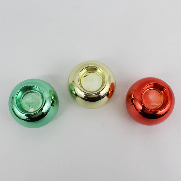 Vintage Set Of 3 Christmas Ball Ornament Candle Holders By Chadwick-Miller