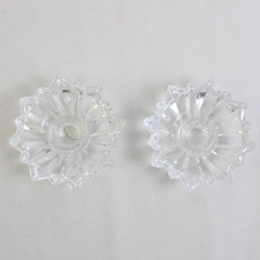 Set of 2 Cristal de Flandre Lead Crystal Taper Candle Holders