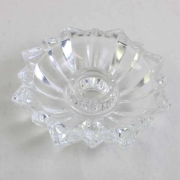 Set of 2 Cristal de Flandre Lead Crystal Taper Candle Holders