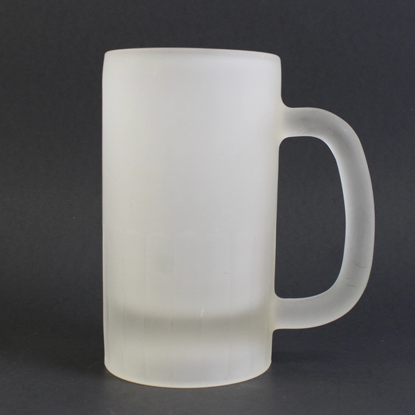 Unbranded Frosted Glass Beer Mug With Handle 5.75" Tall