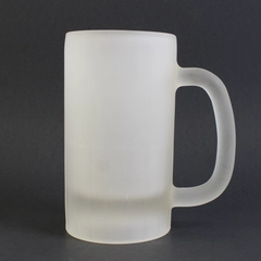 Unbranded Frosted Glass Beer Mug With Handle 5.75" Tall