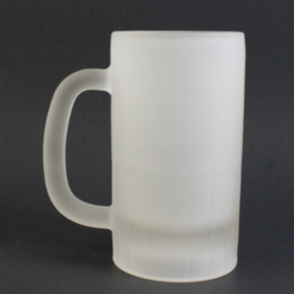 Unbranded Frosted Glass Beer Mug With Handle 5.75" Tall