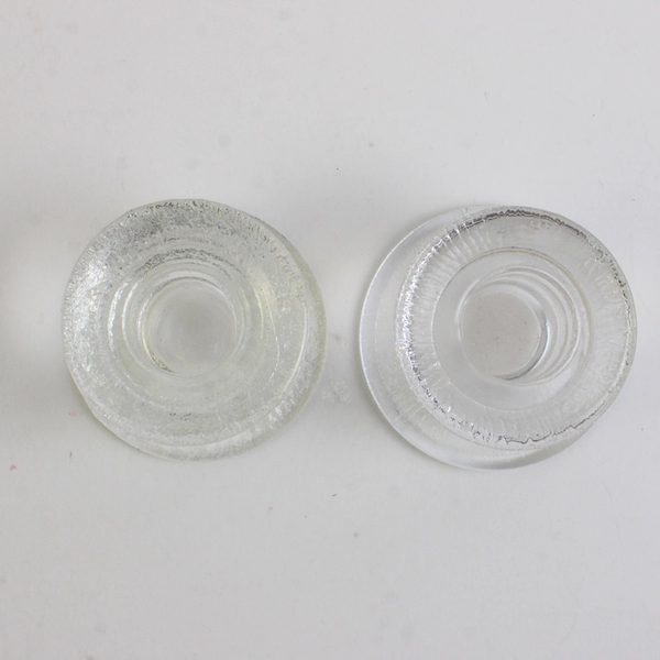 Set of 2 Clear Glass Taper Candle Holders 1-3/4"