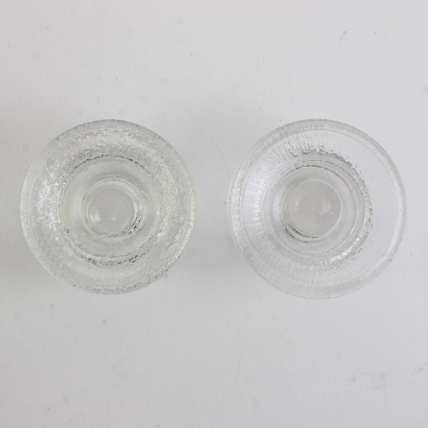 Set of 2 Clear Glass Taper Candle Holders 1-3/4"