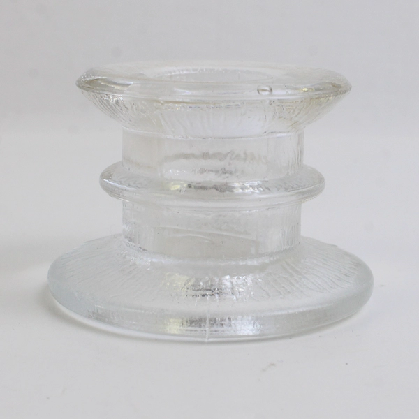 Set of 2 Clear Glass Taper Candle Holders 1-3/4"