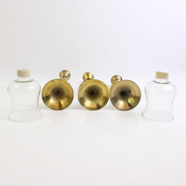 Set of 3 VTG Christmas Around The World Brass Bugle Candleholders MISSING PIECE