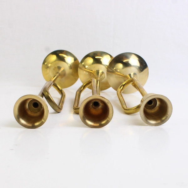 Set of 3 VTG Christmas Around The World Brass Bugle Candleholders MISSING PIECE