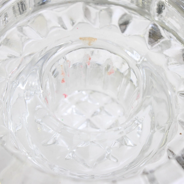 Set of 2 Princess House Clear Crystal Reversible 3-Way Candle Holders