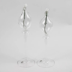 Lamplight Farms Hand Blown Teardrop Glass Oil Candle Masterpiece Series Twin Set