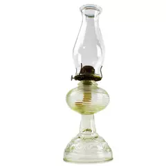 Vintage Early American Clear Glass Beehive Pattern Oil Hurricane Lamp