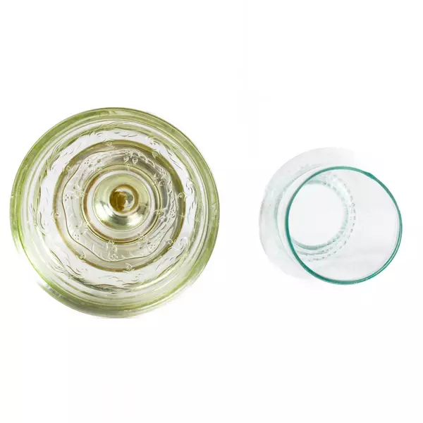 Vintage Early American Clear Glass Beehive Pattern Oil Hurricane Lamp