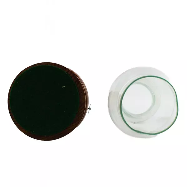 Vintage Hurricane Oil Lamp with Wood Base 14.5" Tall Rustic Decor