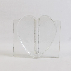 Two's Company Inc Handblown Clear Glass Heart Shaped Bud Vase 4" Tall
