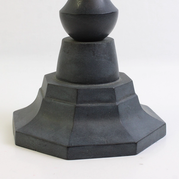 Pottery Barn Solid Black Color Taper Candle Holder Metal 12.25" Tall