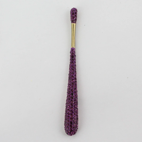 Purple Crystal Drop Earrings With Matching Pendant