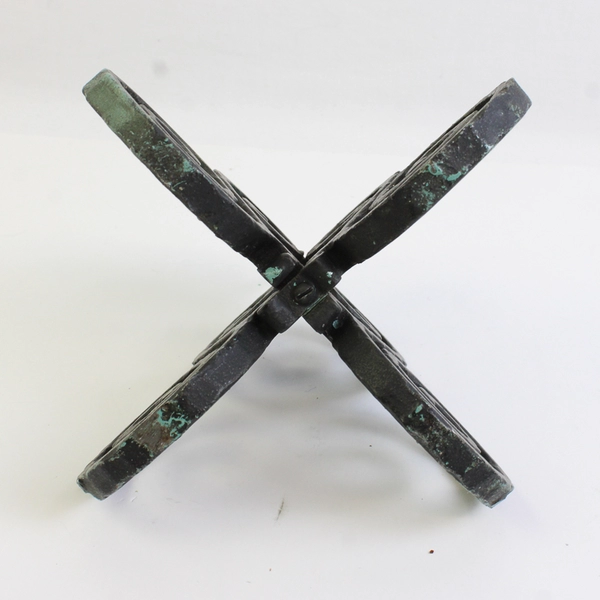 Hallmark Candles Solid Black Color Metal Pillar Candle Holder Swirl Pattern 6"