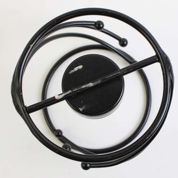 Unbranded Solid Black Color Metal Tealight Candle Holder Swirl Pattern 5" Tall