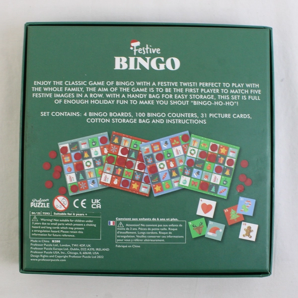 Professor Puzzle Christmas Festive Family Bingo Game Set Complete B200