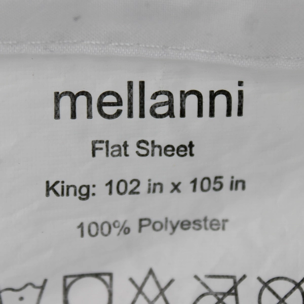 Mellanni King Size Flat White Sheet, Polyester #147613