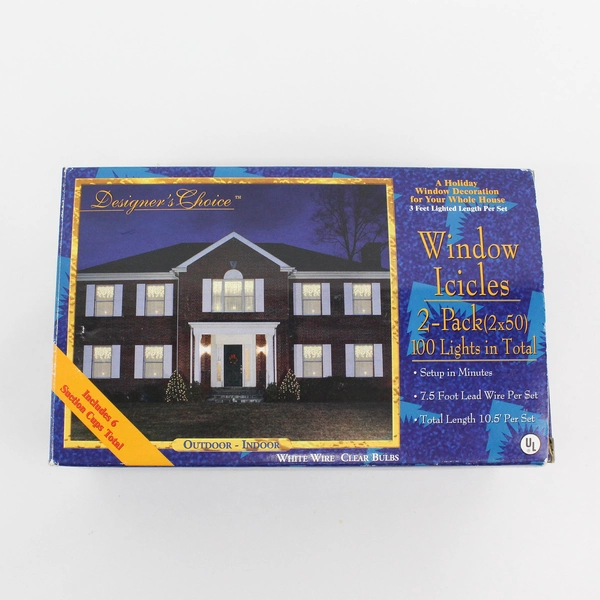 2 Pack Designers Choice Window Icicles String Lights Christmas Working