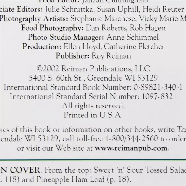 Taste of Home The Best Of Country Cooking 2002 Hardcover Cookbooks Vintage