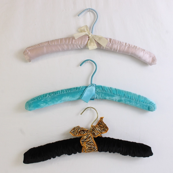 Mixed Lot of 5 Padded Clothes Hangers Various Colors