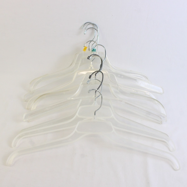 Lot of 10 Clear Plastic Clothes Hangers Closet Storage Organization