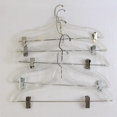 Lot of 5 Clear Plastic Pants Skirt Suit Hangers Closet Storage and Organization