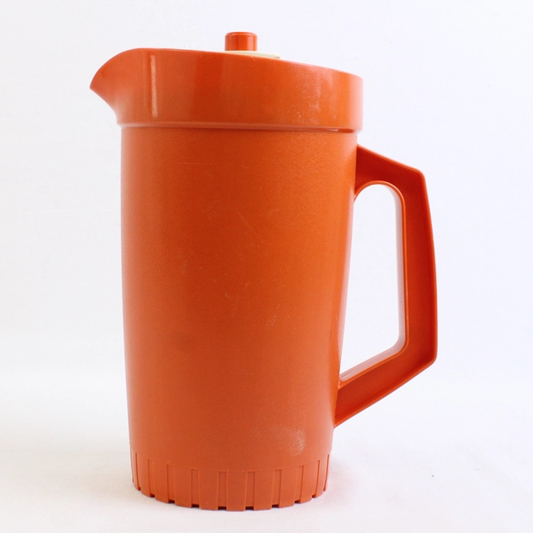 Vintage Tupperware Pitcher Orange 874-13 with Push Button Lid