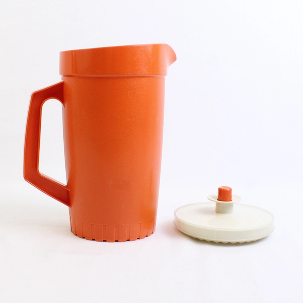 Vintage Tupperware Pitcher Orange 874-13 with Push Button Lid
