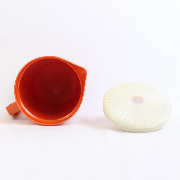 Vintage Tupperware Pitcher Orange 874-13 with Push Button Lid
